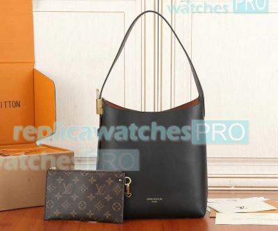 New Replica L---V  Low Key Hobo PM All Black Handbag M25352